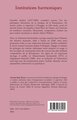 Institutions harmoniques (9782336603995-back-cover)