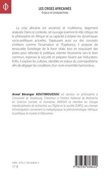 Les crises africaines, Enjeux et prospectives (9782336608402-back-cover)