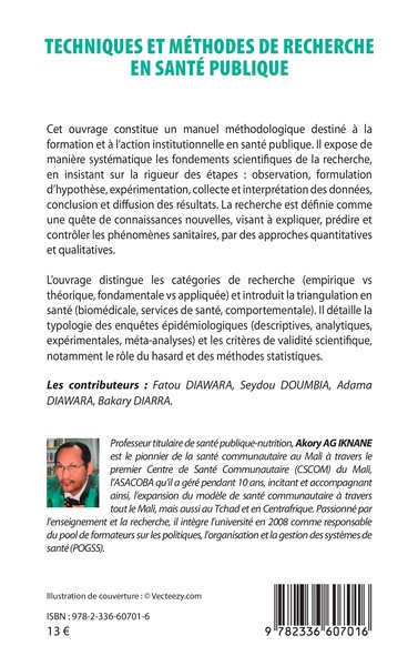 Techniques et méthodes de recherche en santé publique (9782336607016-back-cover)
