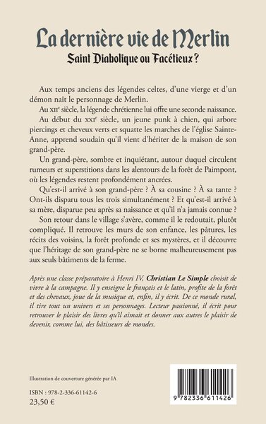 La dernière vie de Merlin, Saint Diabolique ou Facétieux ? (9782336611426-back-cover)