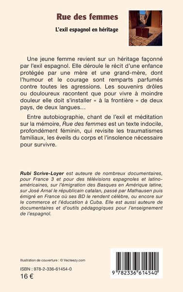 Rue des femmes, L’exil espagnol en héritage (9782336614540-back-cover)