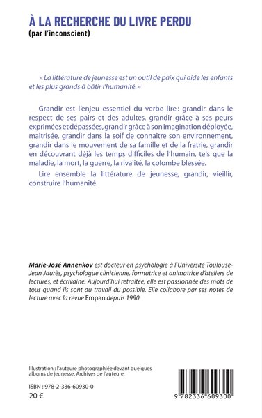 À la recherche du livre perdu, (par l’inconscient) (9782336609300-back-cover)