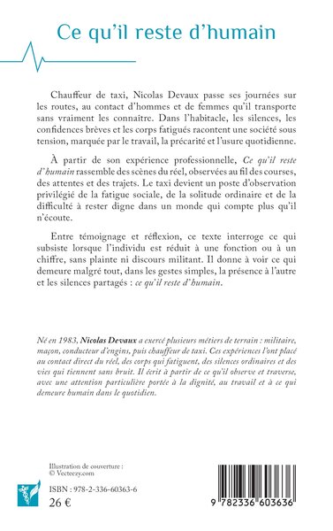 Ce qu’il reste d’humain, Récit d’un homme ordinaire (9782336603636-back-cover)