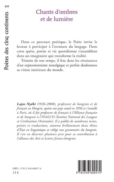 Chants d’ombres et de lumière (9782336600574-back-cover)