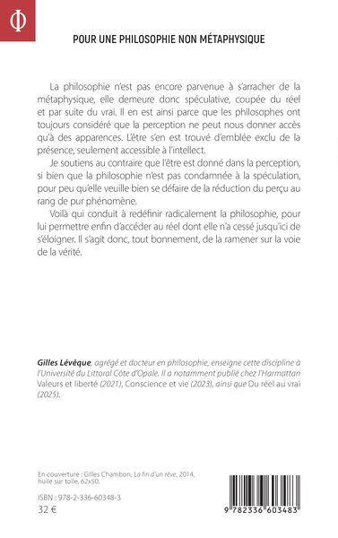 Pour une philosophie métaphysique (9782336603483-back-cover)