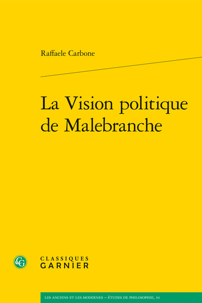 La Vision politique de Malebranche (9782406073499-front-cover)