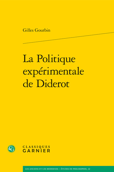 La Politique expérimentale de Diderot (9782406083276-front-cover)