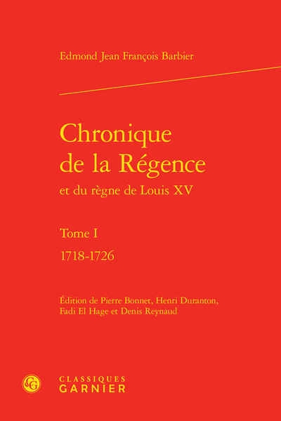 Chronique de la Régence, 1718-1726 (9782406098829-front-cover)