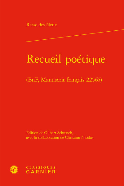 Recueil poétique, (BnF, Manuscrit français 22565) (9782406079224-front-cover)