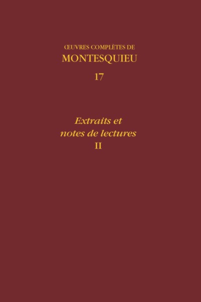 oeuvres complètes, Extraits et notes de lectures, II (9782406071570-front-cover)