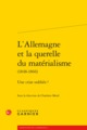 L'Allemagne et la querelle du matérialisme, Une crise oubliée ? (9782406070474-front-cover)