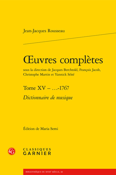 oeuvres complètes, Dictionnaire de musique (9782406080435-front-cover)