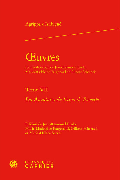 oeuvres, Les Avantures du baron de Fæneste (9782406097310-front-cover)