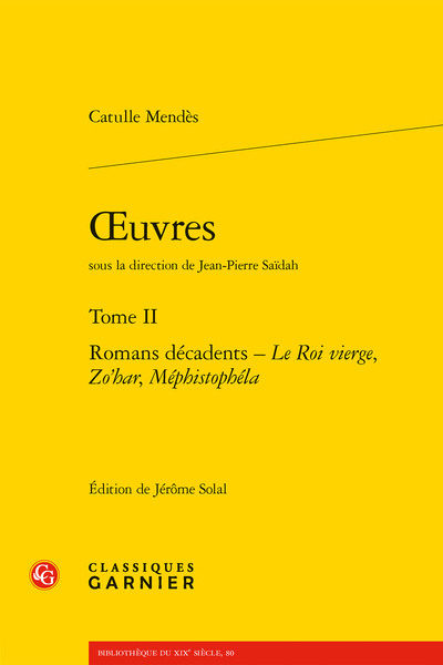 oeuvres, Romans décadents - Le Roi vierge, Zo'har, Méphistophéla (9782406093114-front-cover)
