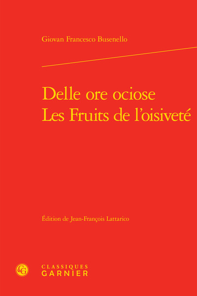 Delle ore ociose (9782406056836-front-cover)