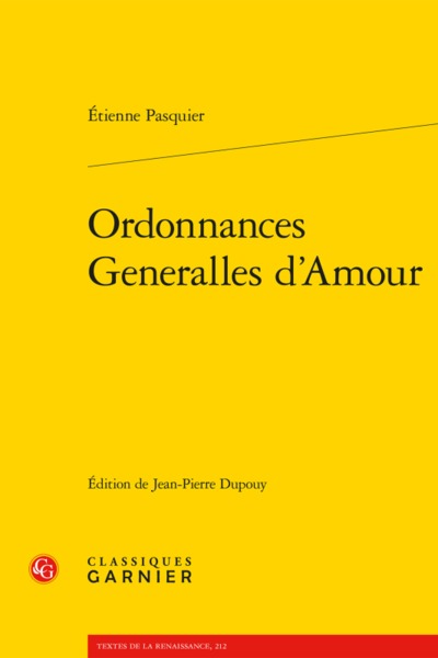 Ordonnances Generalles d'Amour (9782406071211-front-cover)