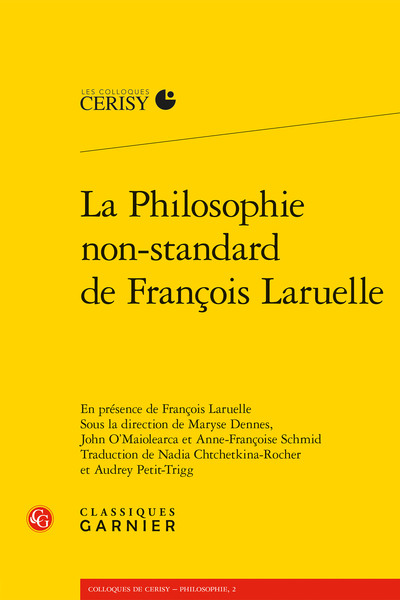 La Philosophie non-standard de François Laruelle (9782406080756-front-cover)