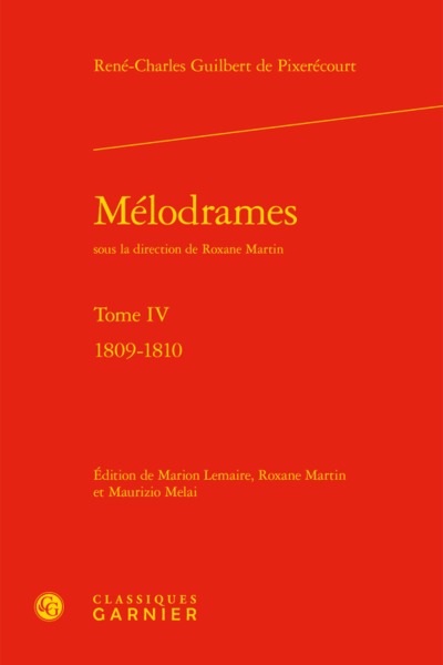 Mélodrames, 1809-1810 (9782406065975-front-cover)