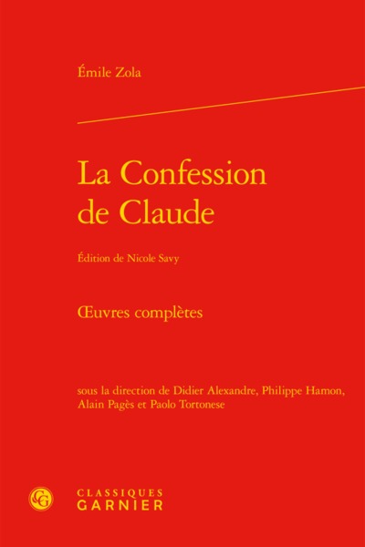 La Confession de Claude, oeuvres complètes (9782406061878-front-cover)
