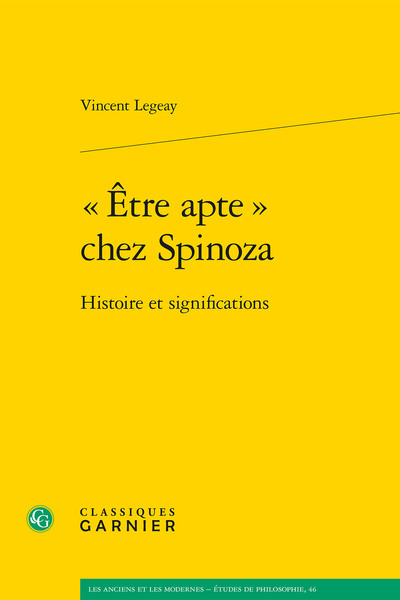 « Être apte » chez Spinoza, Histoire et significations (9782406099093-front-cover)