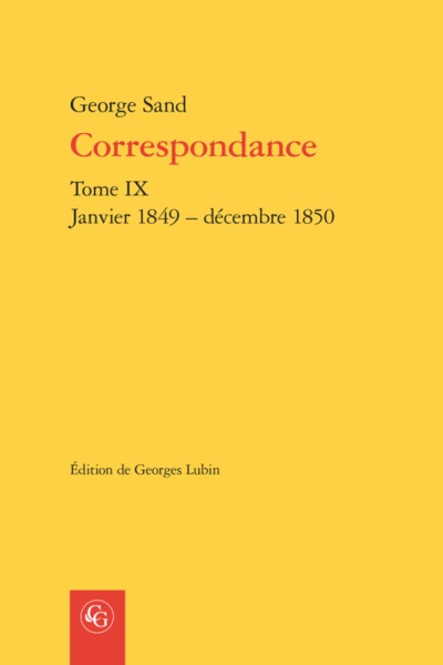 Correspondance, Janvier 1849 - décembre 1850 (9782406084532-front-cover)