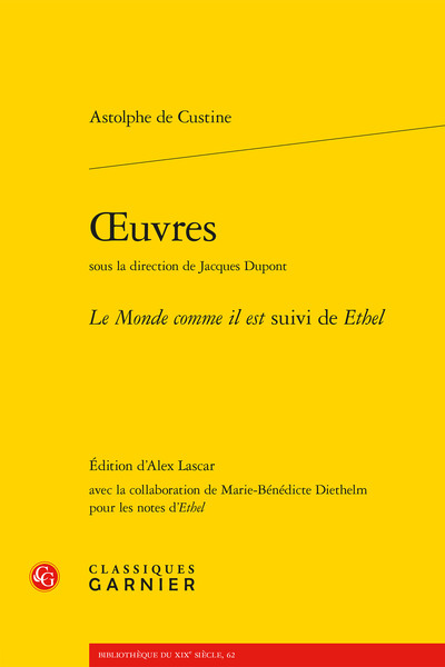 oeuvres, Le Monde comme il est suivi de Ethel (9782406068556-front-cover)
