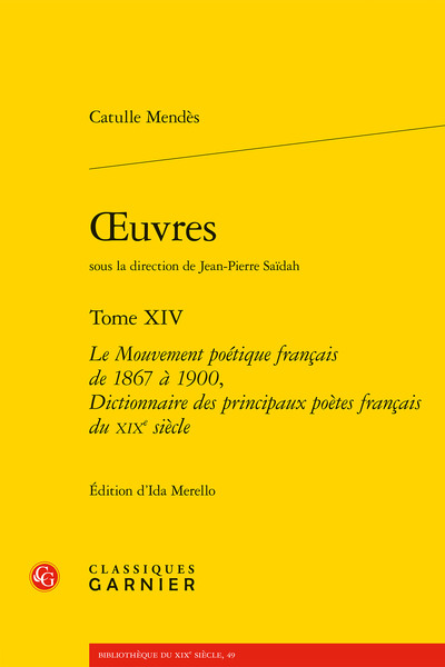 oeuvres, Le Mouvement poétique français de 1867 à 1900, Dictionnaire des principaux poètes français du XIXe siècle (9782406059028-front-cover)