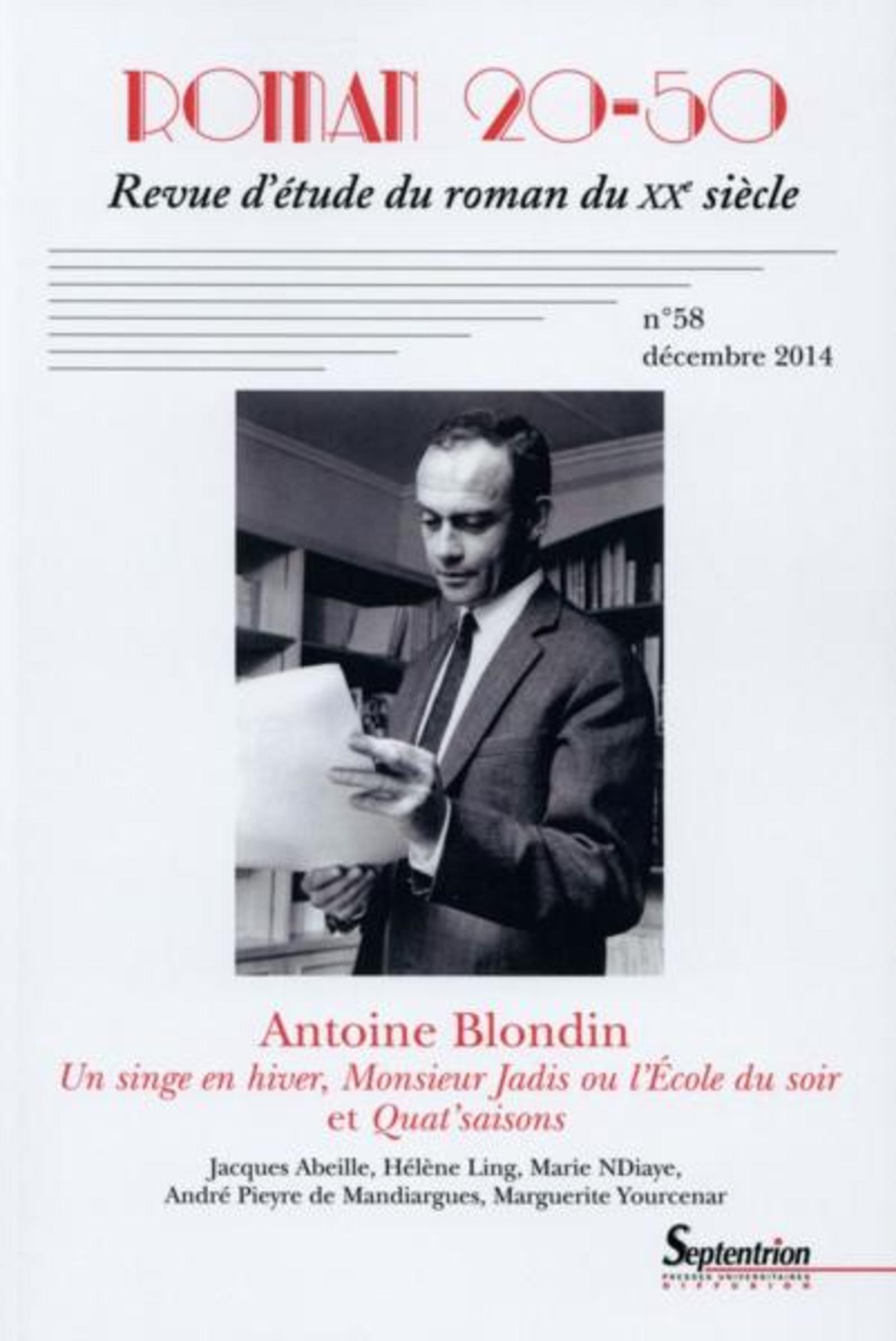 Roman 20-50, n°58/décembre 2014, Antoine Blondin (9782908481839-front-cover)