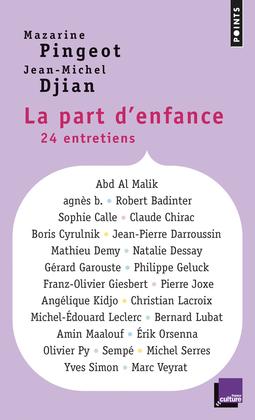 La Part d'enfance. 24 entretiens (9782757855973-front-cover)