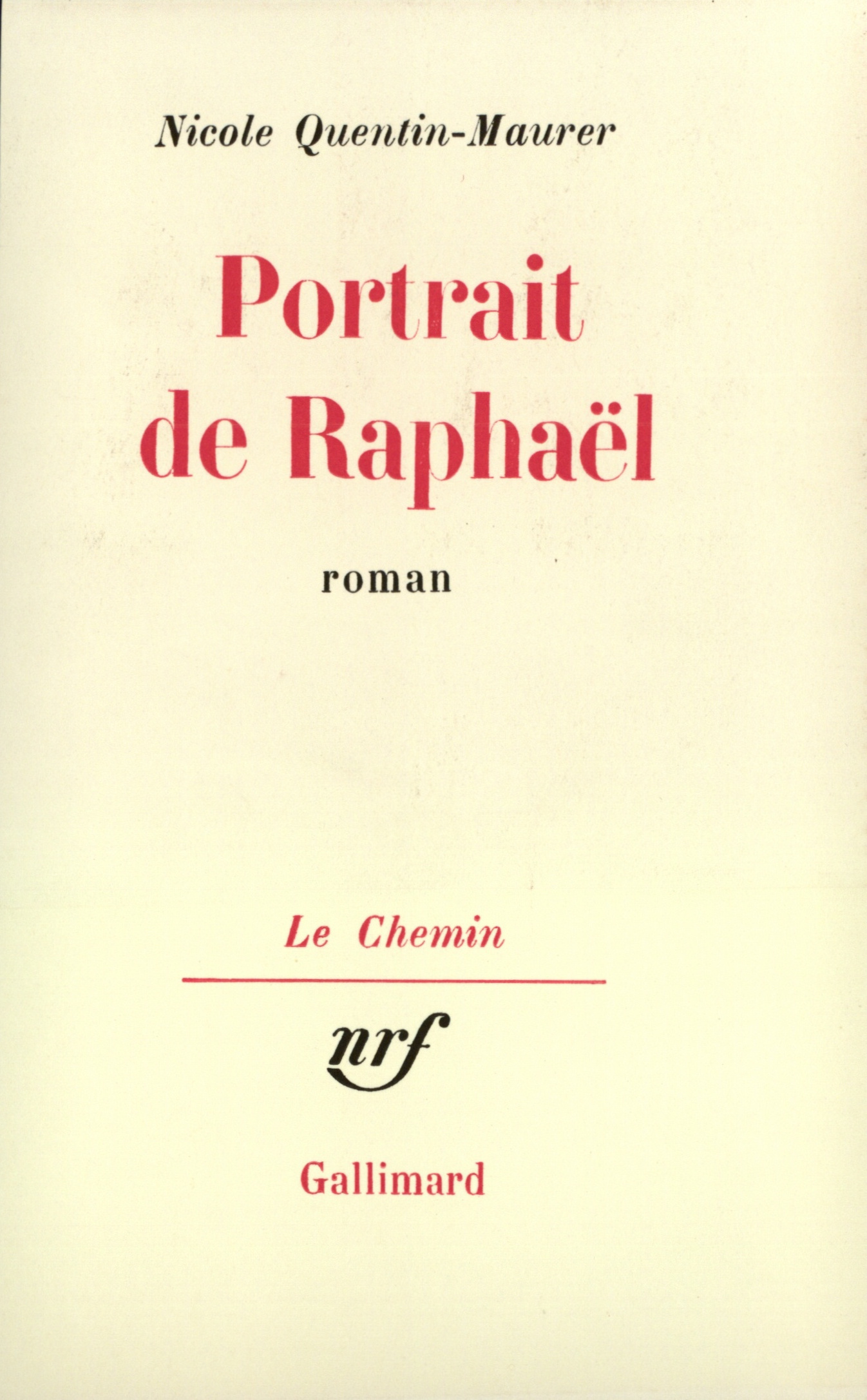 Portrait de Raphaël (9782070272990-front-cover)