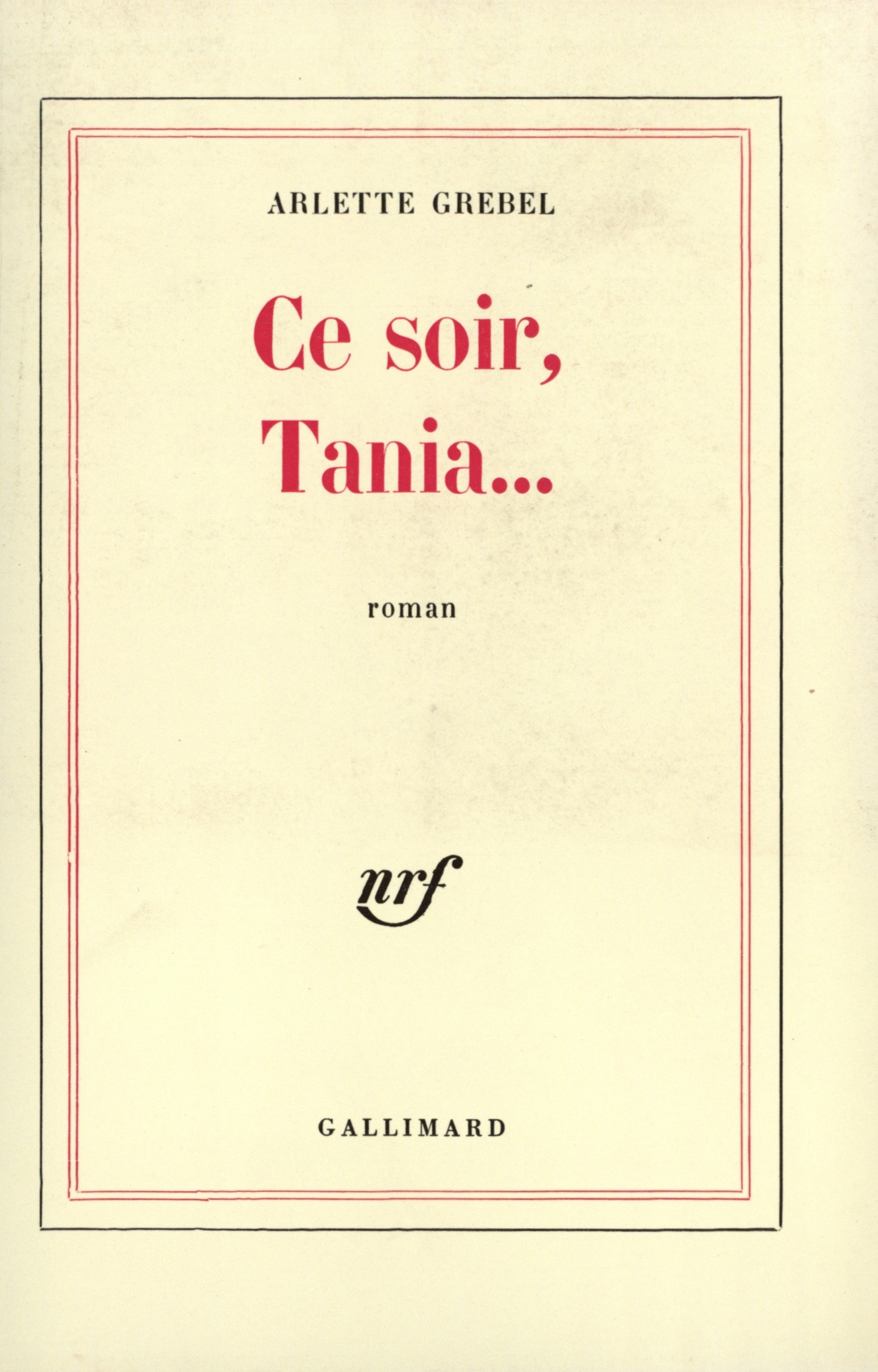 Ce soir, Tania... (9782070270385-front-cover)