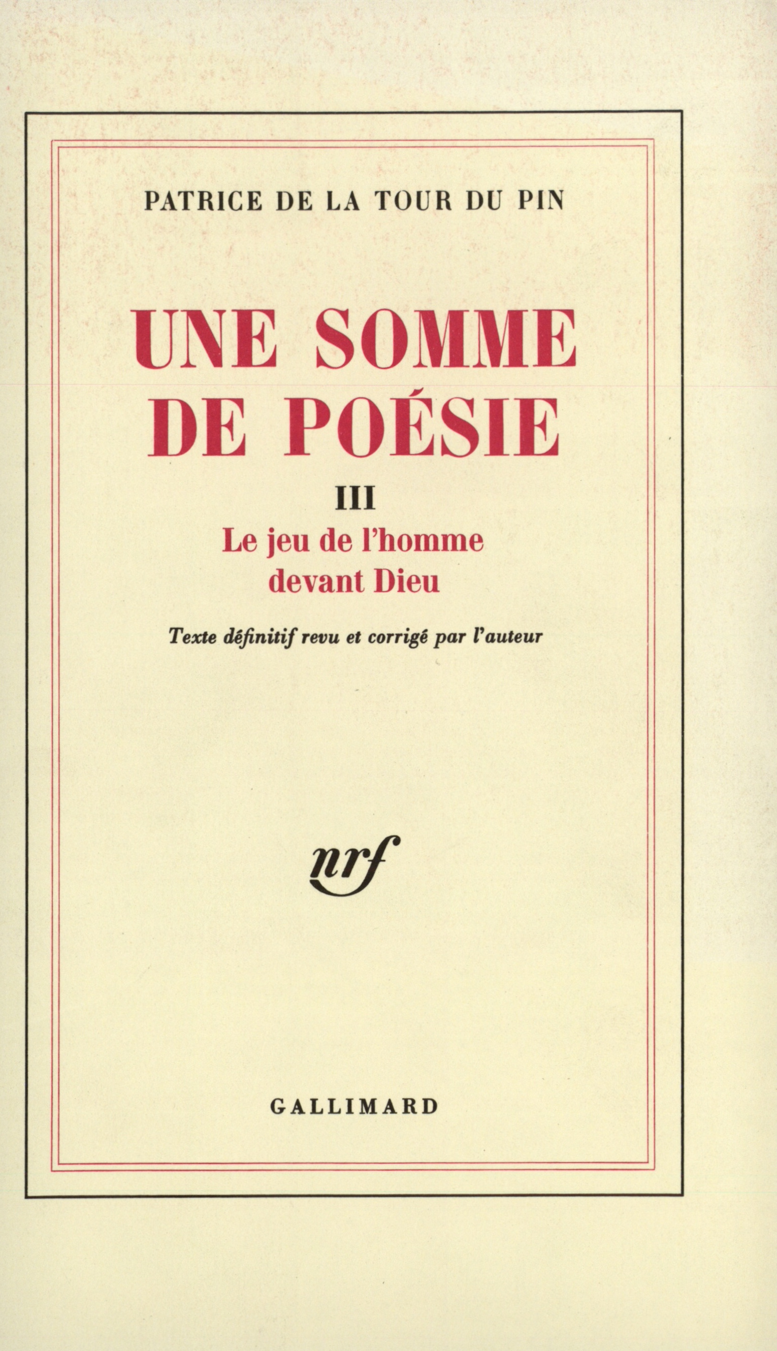 Une Somme de poésie (9782070259779-front-cover)