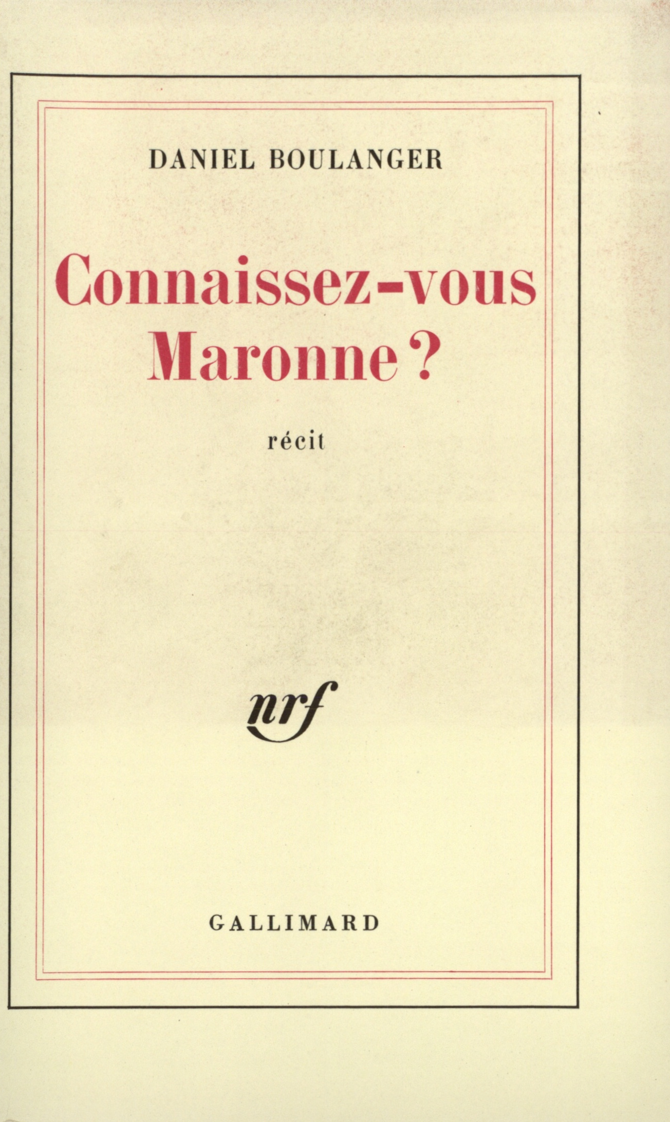 Connaissez-vous Maronne ? (9782070258543-front-cover)
