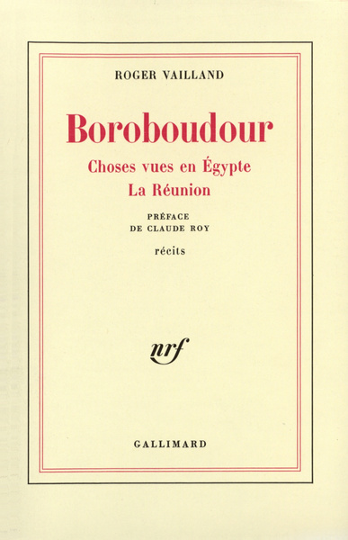 Boroboudour / Choses vues en Egypte /La Réunion (9782070240173-front-cover)