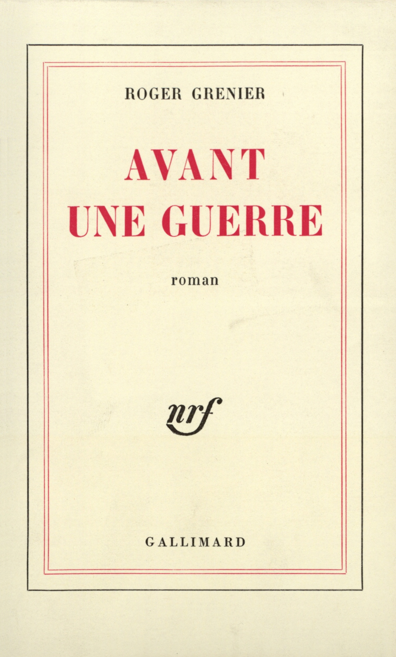 Avant une guerre (9782070277827-front-cover)