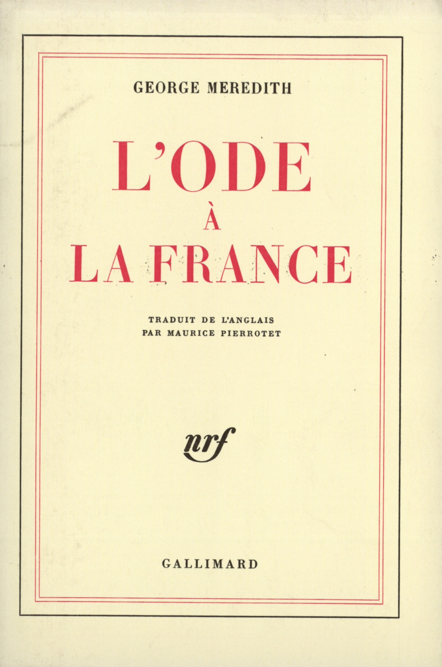 Ode à la France (9782070243877-front-cover)