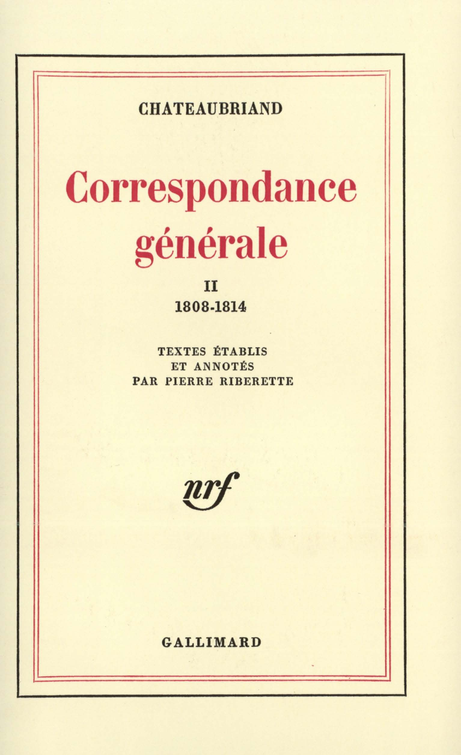 Correspondance générale, 1808-1814 (9782070286928-front-cover)