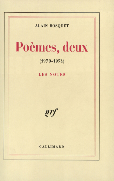 Poèmes, deux, (1970-1974) (9782070241521-front-cover)