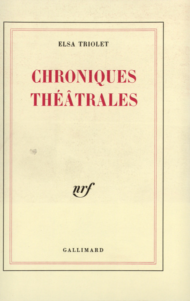 Chroniques théâtrales, Les Lettres françaises (1948-1951) (9782070240227-front-cover)