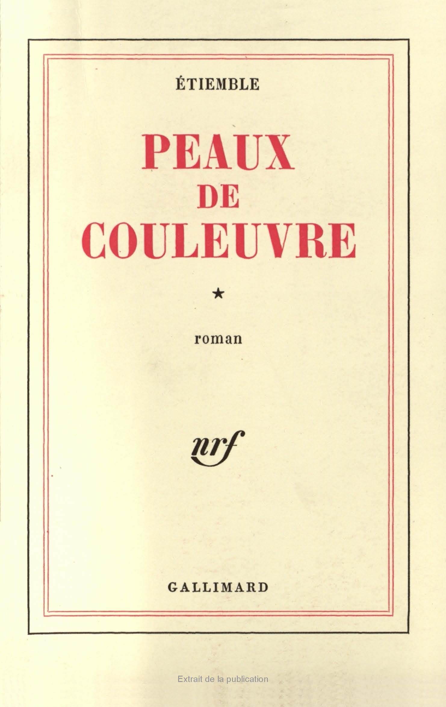 Peaux de couleuvre, I (9782070222582-front-cover)