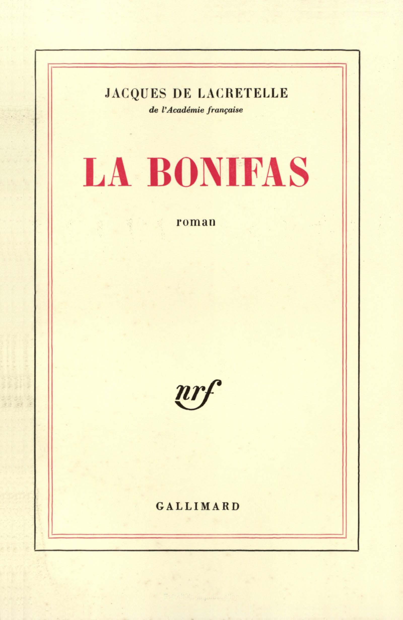 La Bonifas (9782070236510-front-cover)