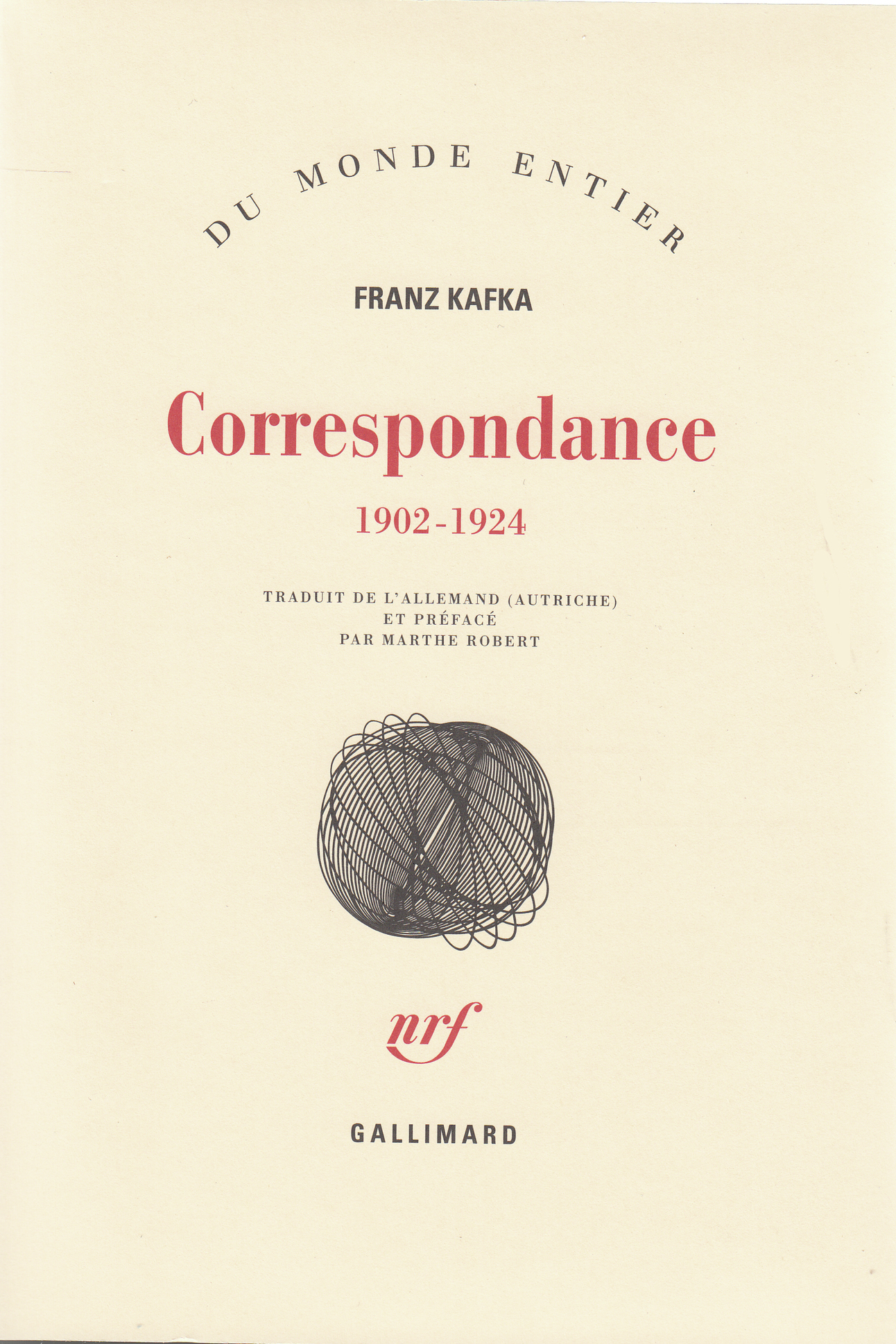 Correspondance, (1902-1924) (9782070235223-front-cover)