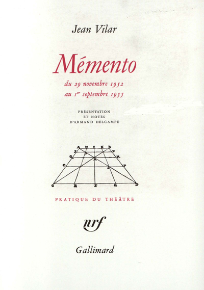 Mémento, Du 29 novembre 1952 au 1ᵉʳ septembre 1955 (9782070258963-front-cover)