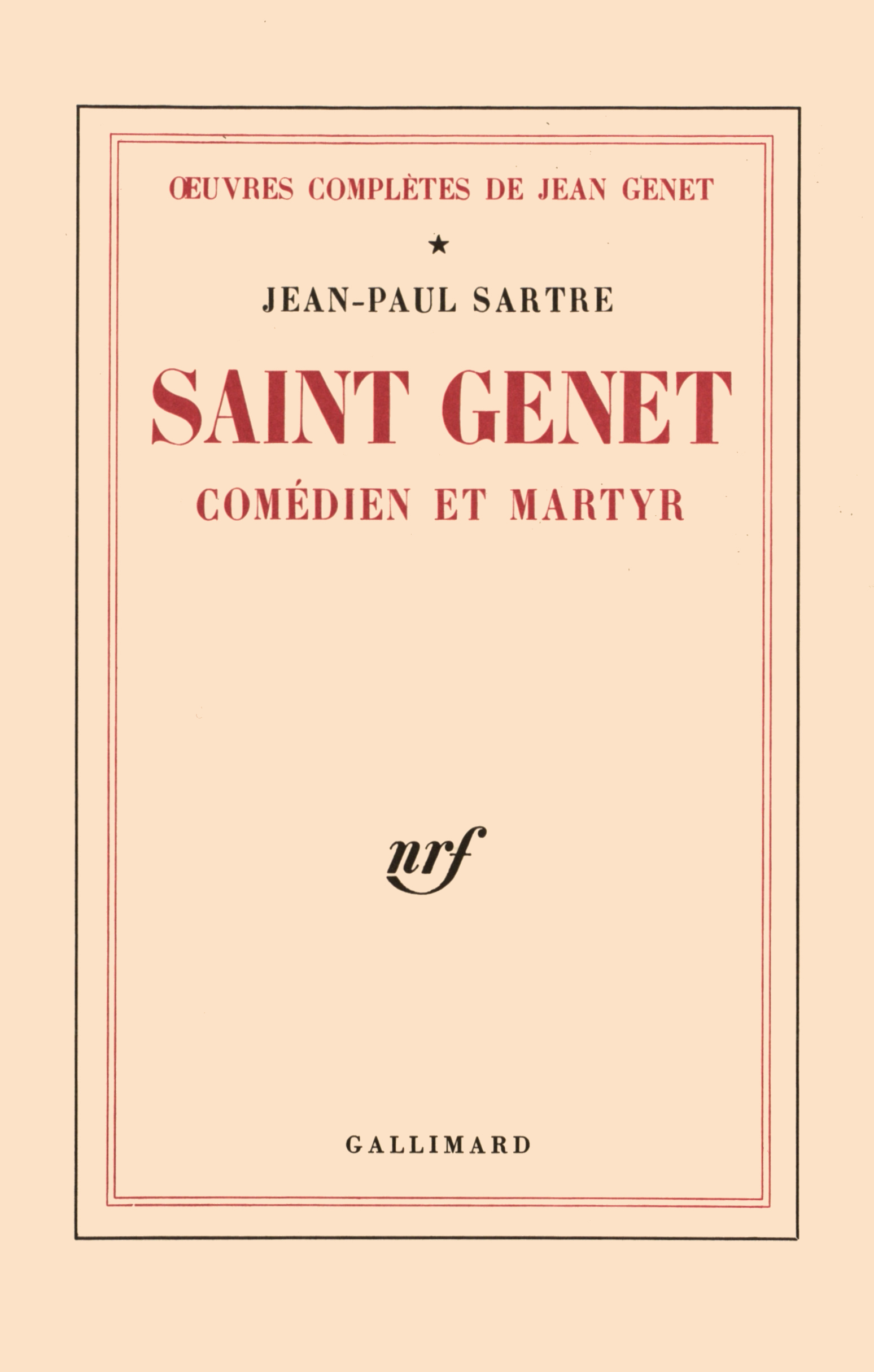 Saint Genet, comédien et martyr (9782070227235-front-cover)