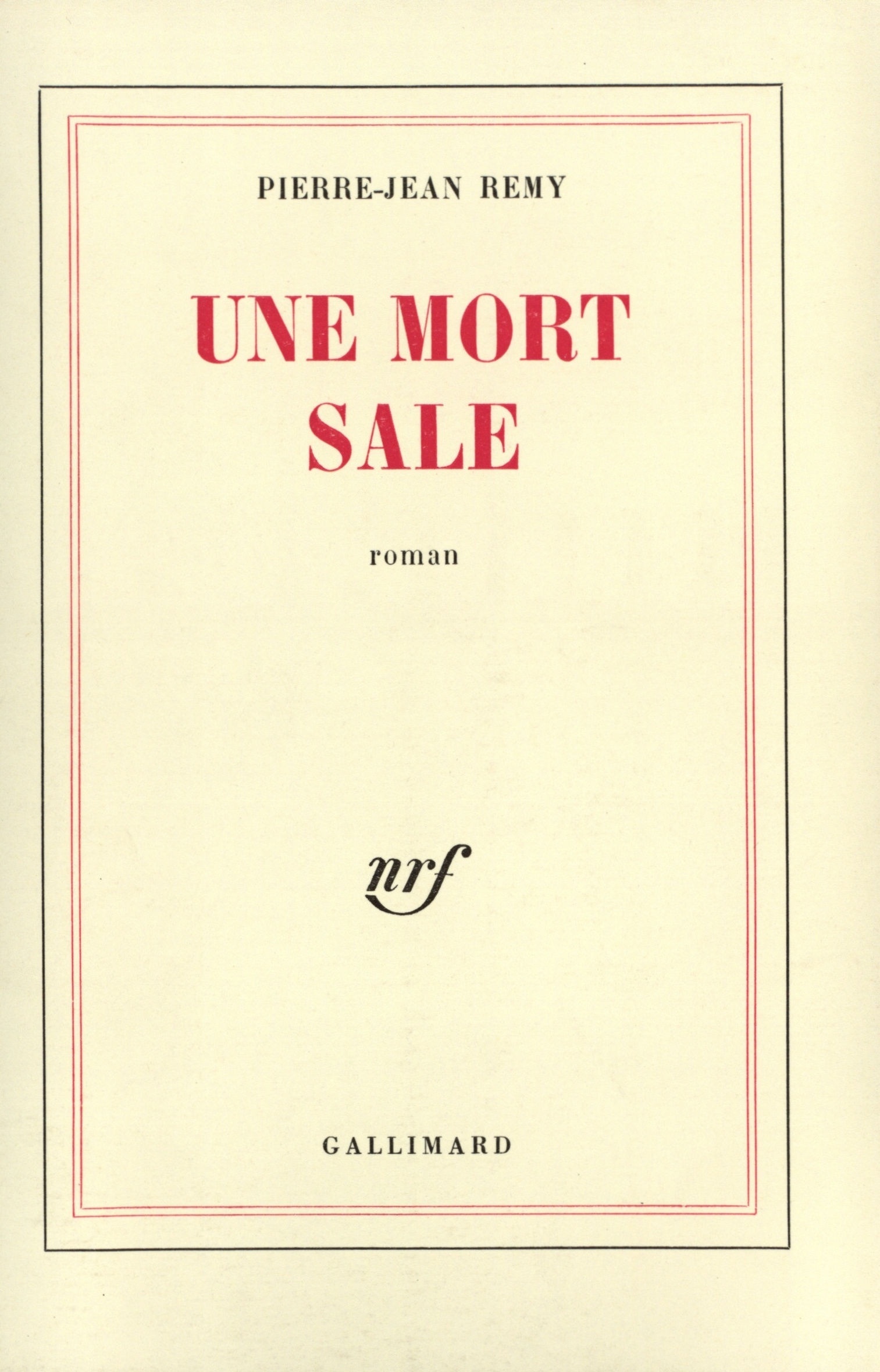 Une mort sale (9782070284467-front-cover)