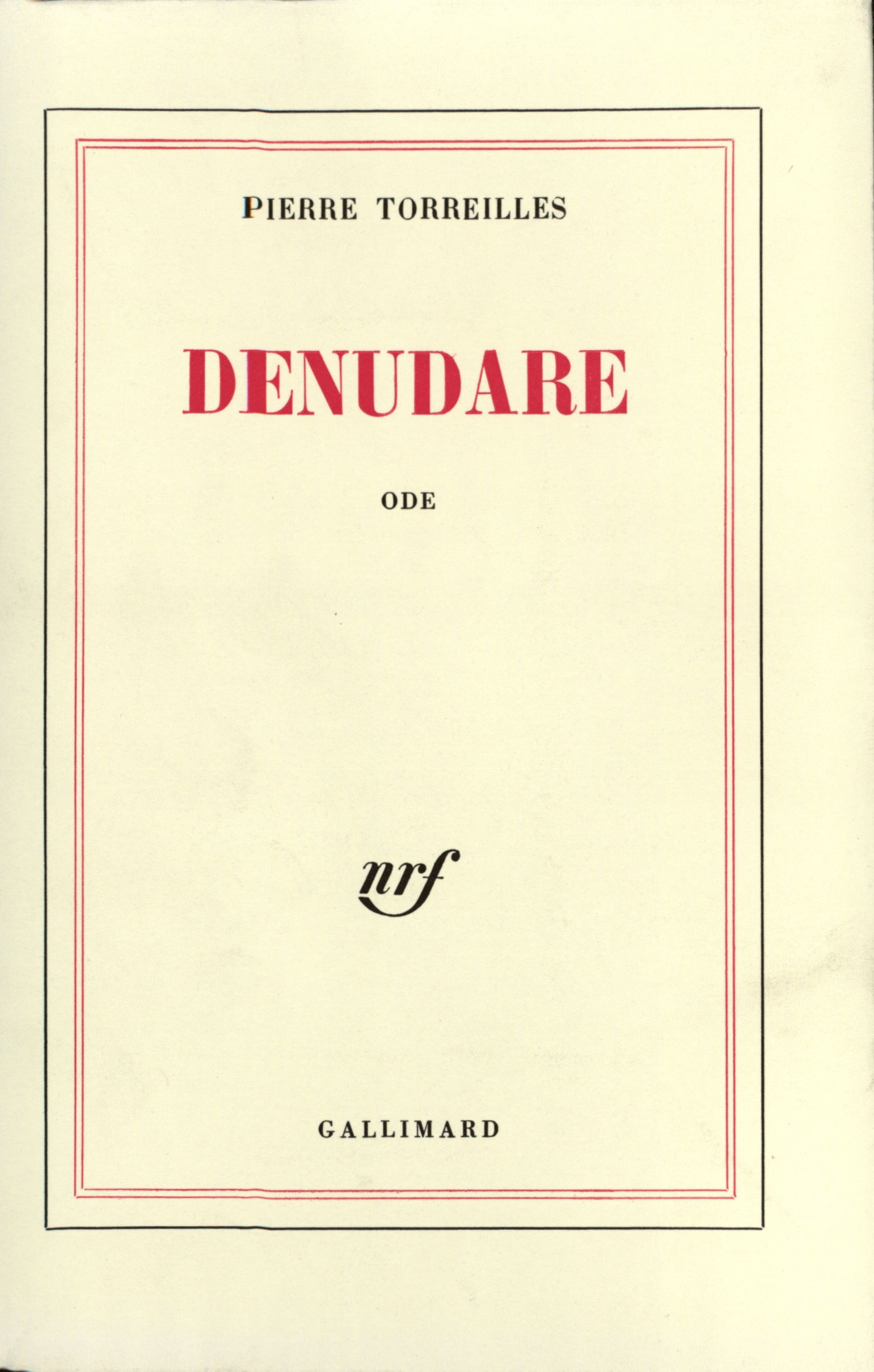 Denudare, Ode (9782070288380-front-cover)