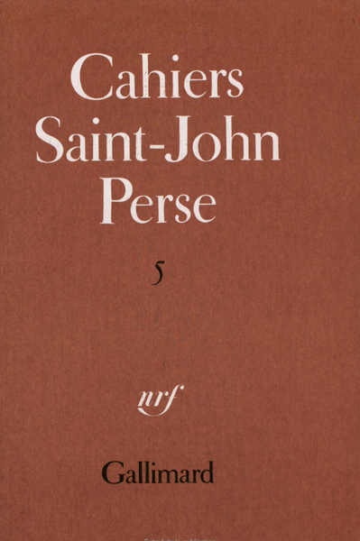 Cahiers Saint-John Perse (9782070209460-front-cover)
