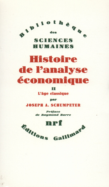 Histoire de l'analyse économique (Tome 2-L'âge classique (1790 à 1870)), L'AGE CLASSIQUE (1790 A 1870) (9782070236398-front-cover)