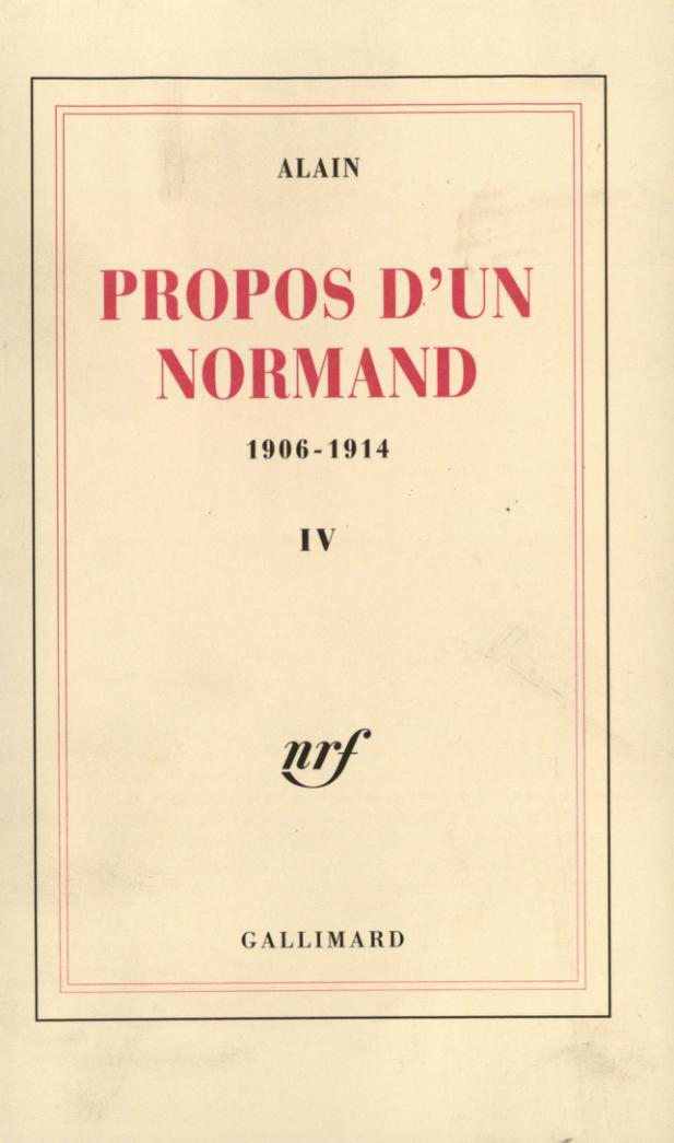 Propos d'un Normand, (1906-1914) (9782070200702-front-cover)