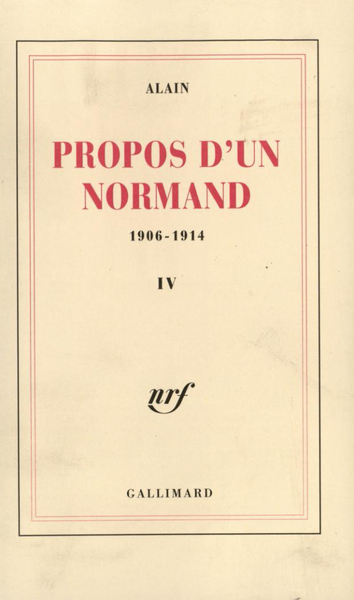 Propos d'un Normand, (1906-1914) (9782070200702-front-cover)